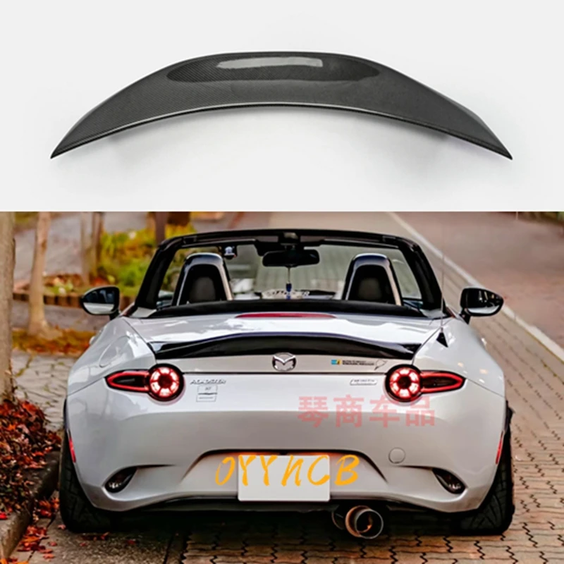 For Mazda MX5 Miata ND RF LMS Style FRP Fiber Glass Unpainted Duckbill Spoiler Trunk Wing Lip Racing Accessories Tuning Trim