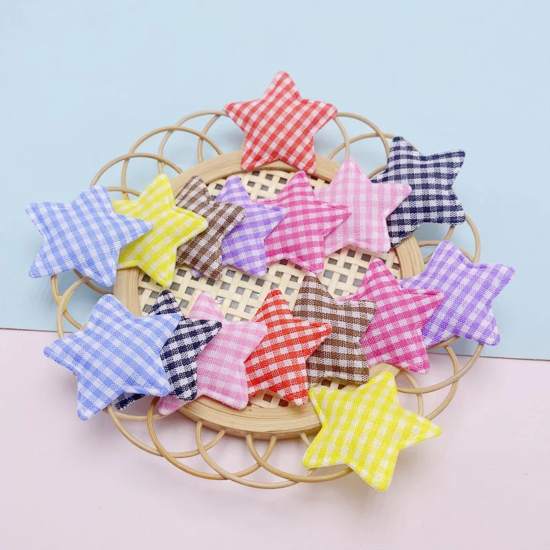 80 Stück 3,5 cm Gitterstoff-Stern-Applikationen mit Polsterung für DIY-Haarspangen, Accessoires, Kleidung, Kopfbedeckungen, Dekorations-Patches – Detail 7