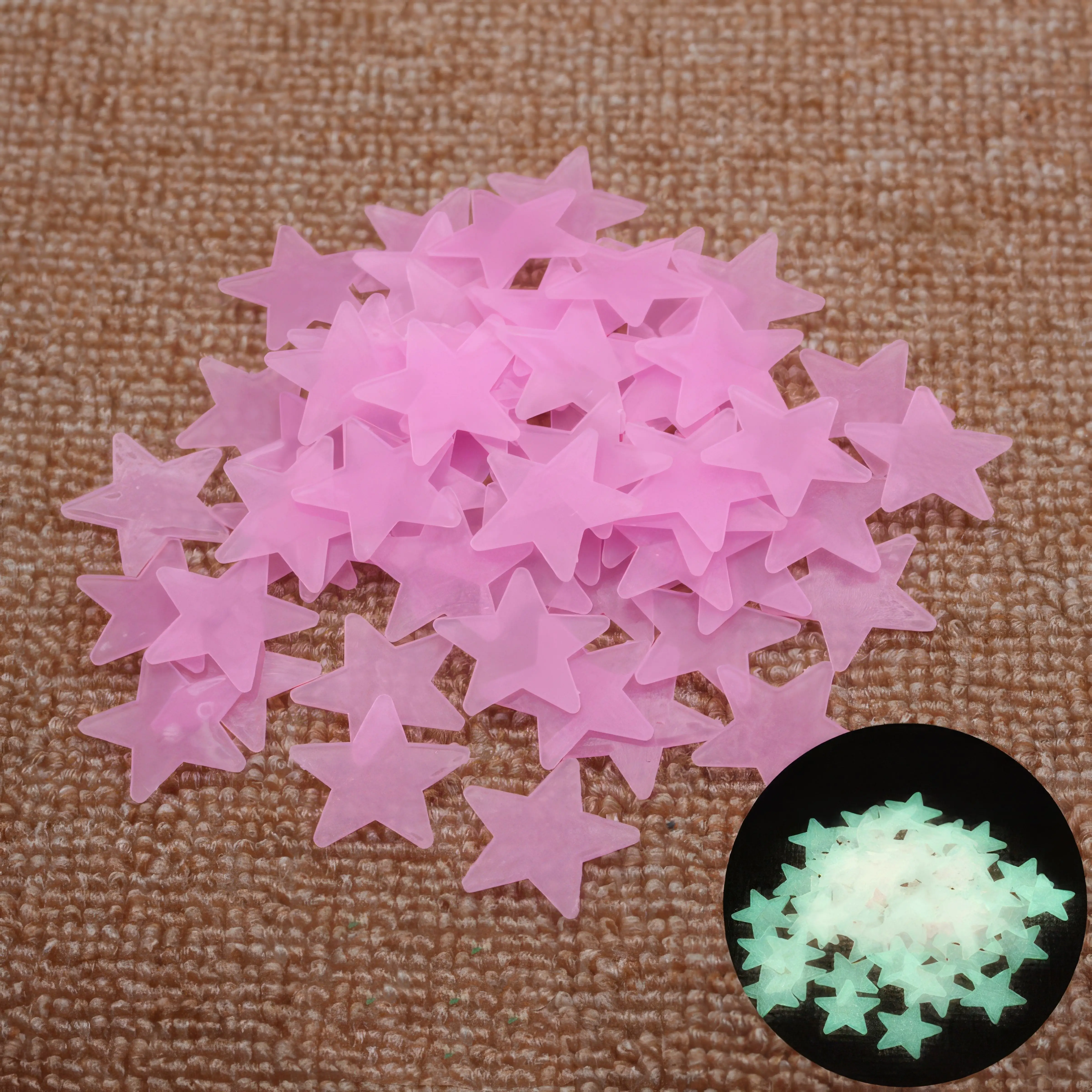Autocollants étoiles roses qui brillent dans le noir : décorations artisanales DIY durables pour les chambres d'enfants et les fêtes