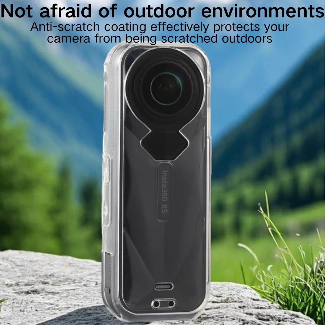 For Insta360 X5 Transparent Protective Case TPU Anti-Scratch Coverage Protector Shockproof Cover for Insta360 X5 Clear Shell