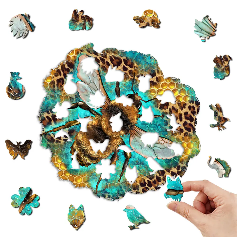 蜂のイメージ木製パズルパーソナライズされた 3D パズル大人子供のギフト教育子供のおもちゃ高難易度ゲーム
