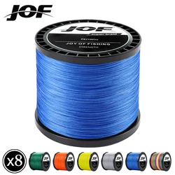 JOF 1000M 500M 300M 100M 8 Strands PE Braided Wire Fishing Line 20LB-100LB Incredibly Strong Multifilament PE Line