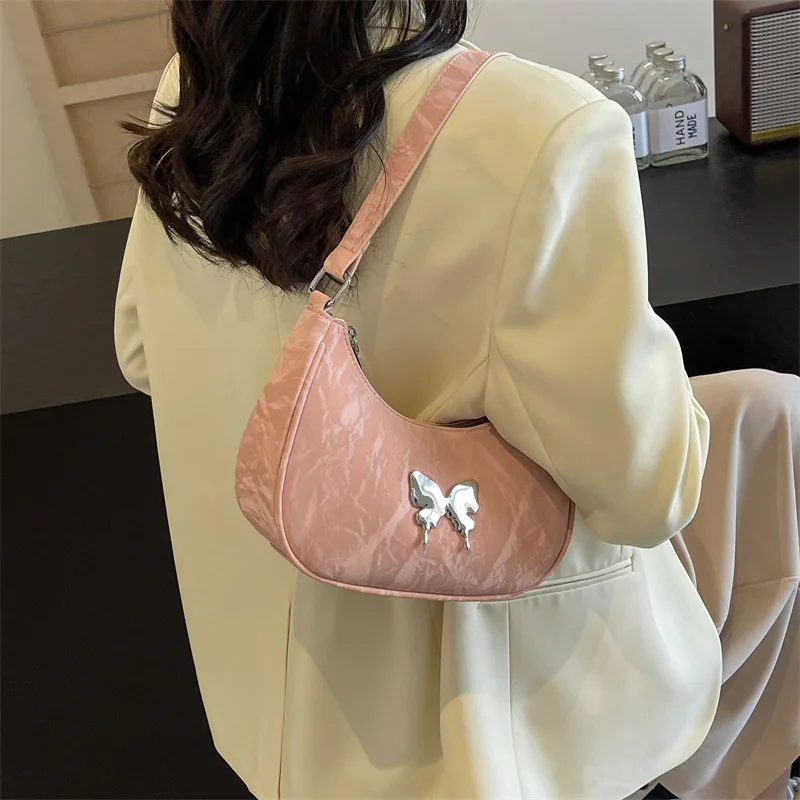 

2024 new aesthetic bow niche underarm hundred shoulder/crossbody bag