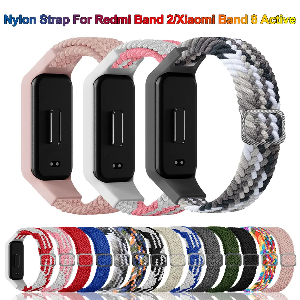 Correa de nailon para reloj inteligente Xiaomi Band 8, repuesto de reloj inteligente activo, correa de reloj para Redmi Band 2, correas de muñeca