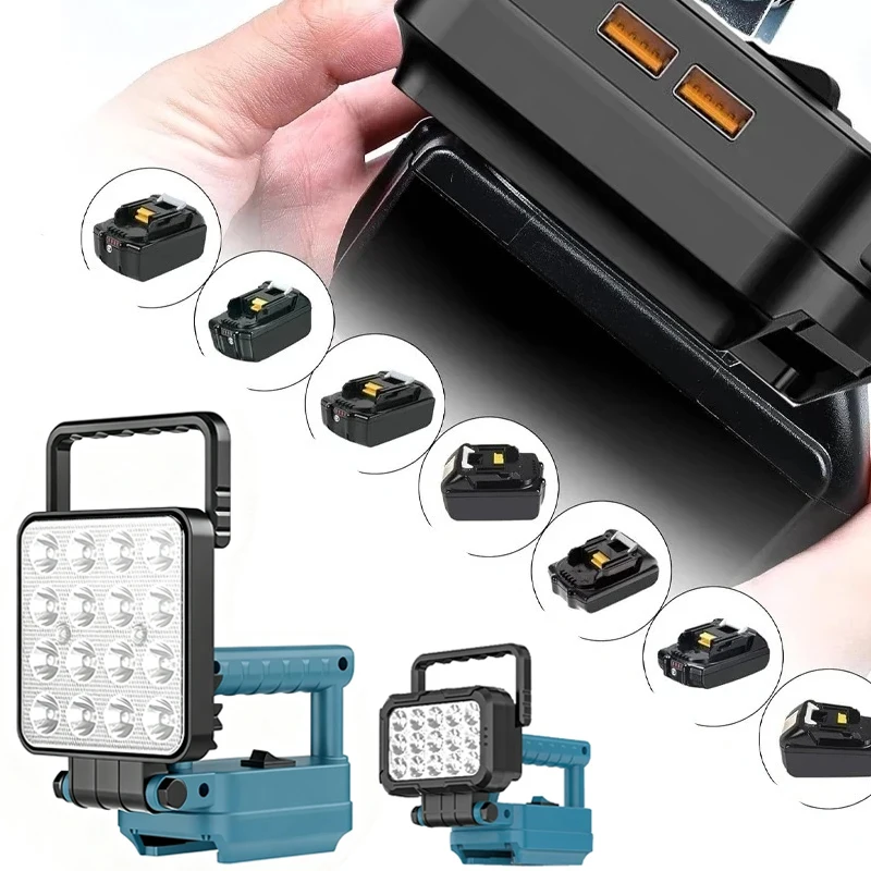

Для Makita 18 В литий-ионный аккумулятор светодиодный рабочий свет лампа фонарик прожектор с двойным USB аварийным освещением осветительный инструмент