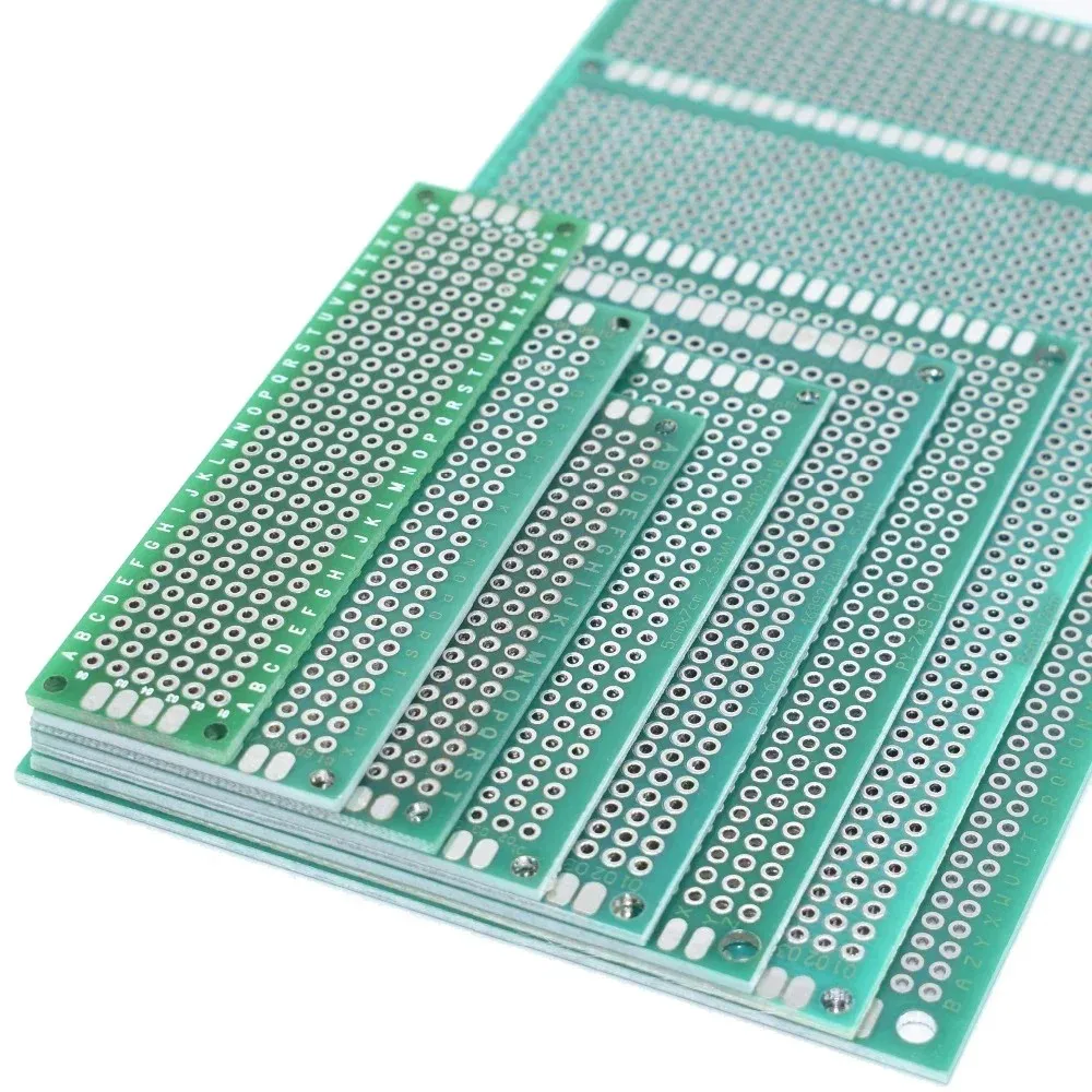 1/5/10pcs PCB Prototype Board Green 2x8/3x7/4x6/5x7/7x9/12/9x15cm Single-sided Circuit Board for DIY Soldering Projects