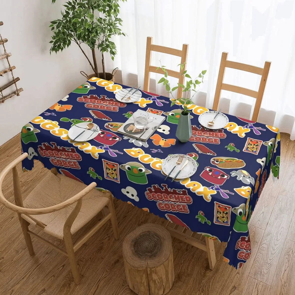 

Bugsnax Fan Art Scorched Gorge Rectangular Tablecloth Waterproof Table Cover for Festival Party Decorations Table Cloth