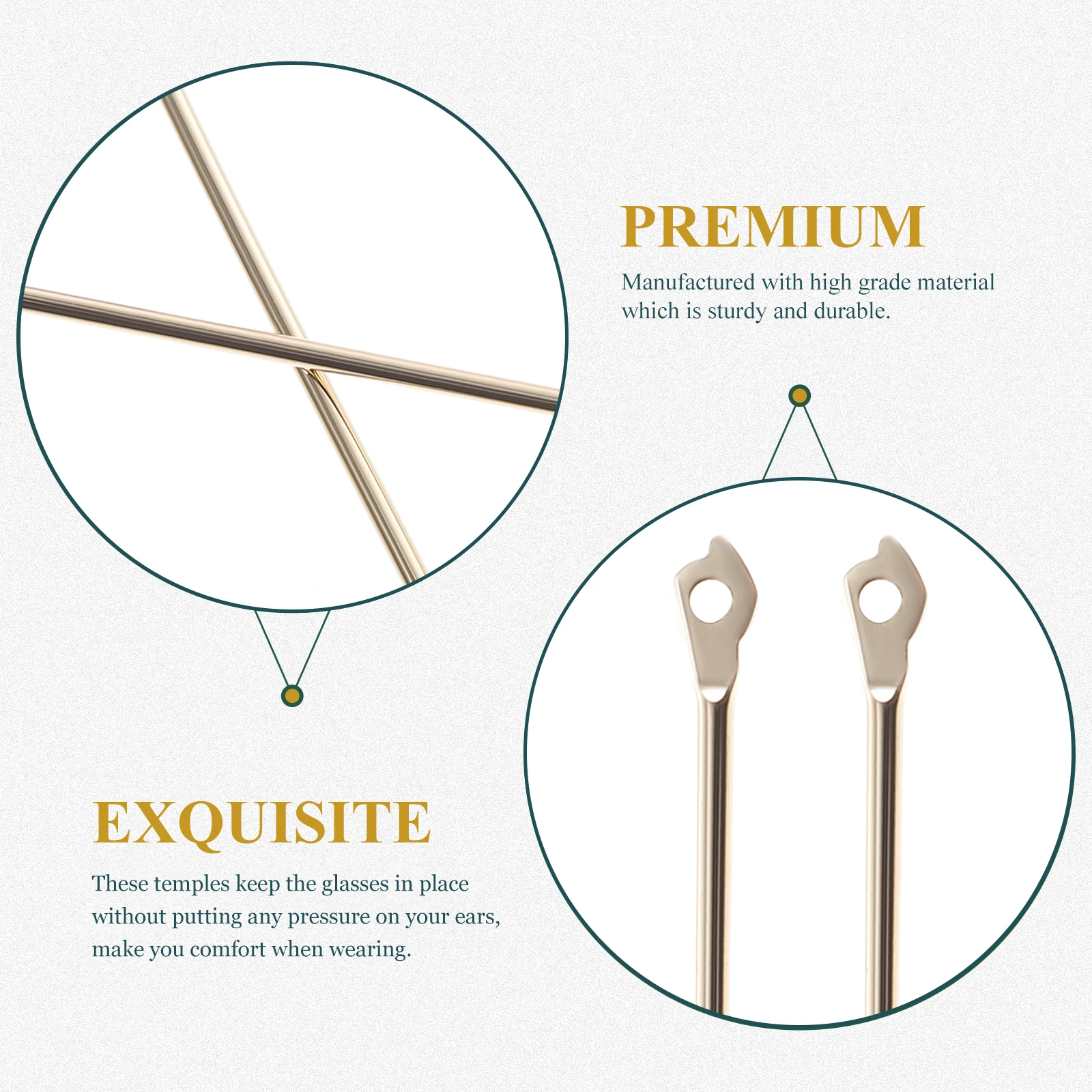 

1Pair Metal Eyeglasses Replacement Temple Alloy Glasses Arm Legs for Eyewear Repair Comfort Fit Nonslip Anti-Slip Design