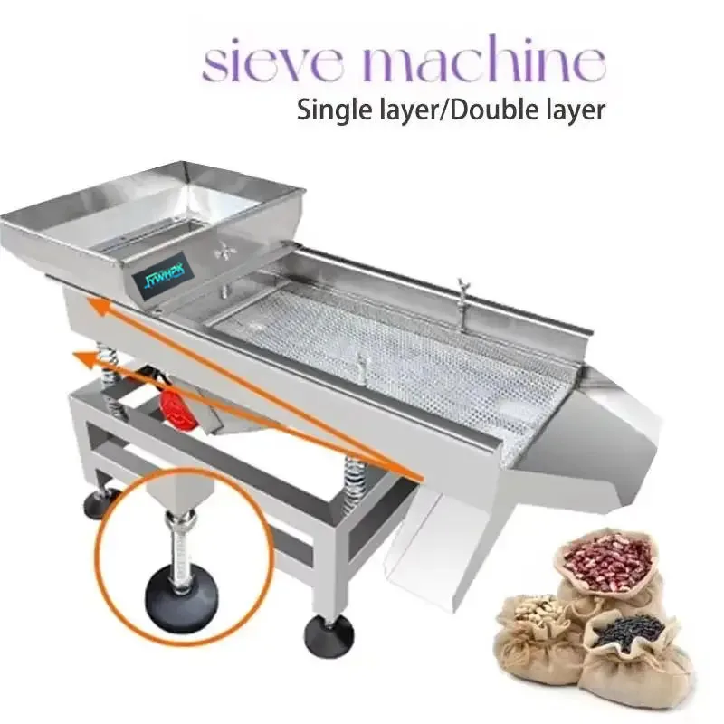 30 * 80cm Single and Double Layer Sieve Stainless Steel Electric Screen Linear Screening Machine Vibrating Industrial Vibrating