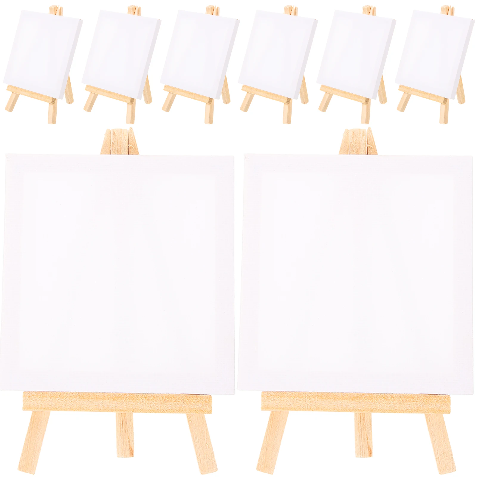 1 Satz Mini-Staffelei-Set aus Segeltuch, gedehnte Platten, kleiner Dreiecksständer zum Malen, weiß, für Kinder, Kunststudenten, DIY-Geschenke
