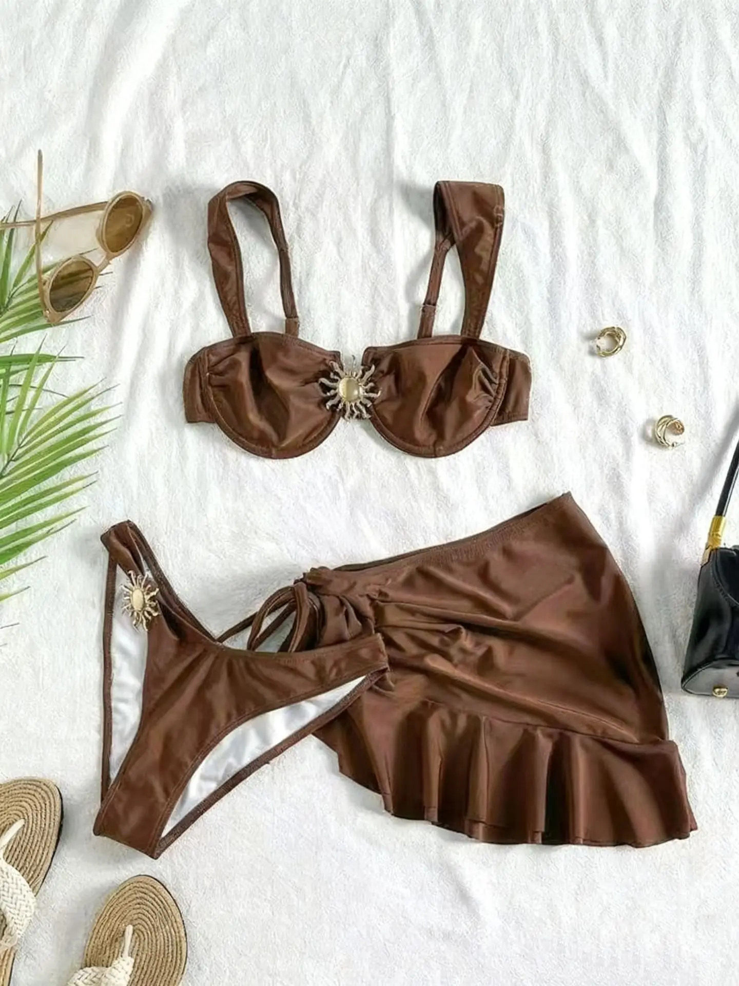 3-częściowy zestaw bikini seksowny strój kąpielowy Y2K dla kobiet 2026 gorąca wyprzedaż dwuczęściowy strój z narzutką stringi spódniczka bandażowa mikro bikini zestawy ropa