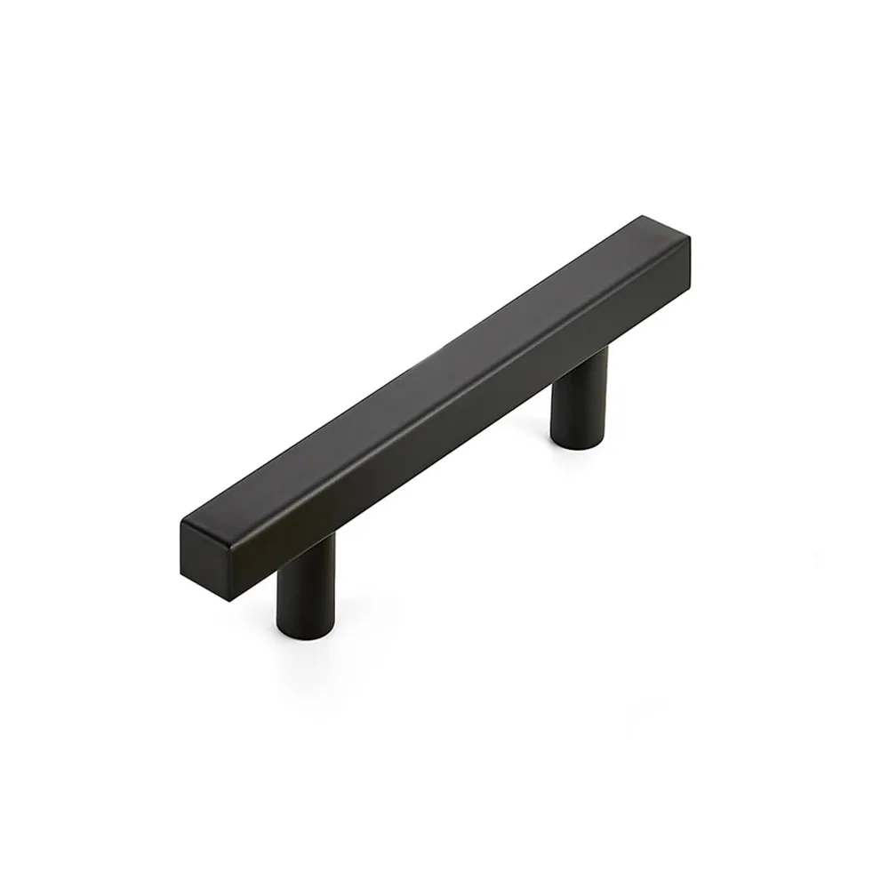 Matte Black Square Cabinet Handles Modern Stainless Steel Cabinet T Bar Furniture Hardware Pulls Knob for Kitchen and Drawers