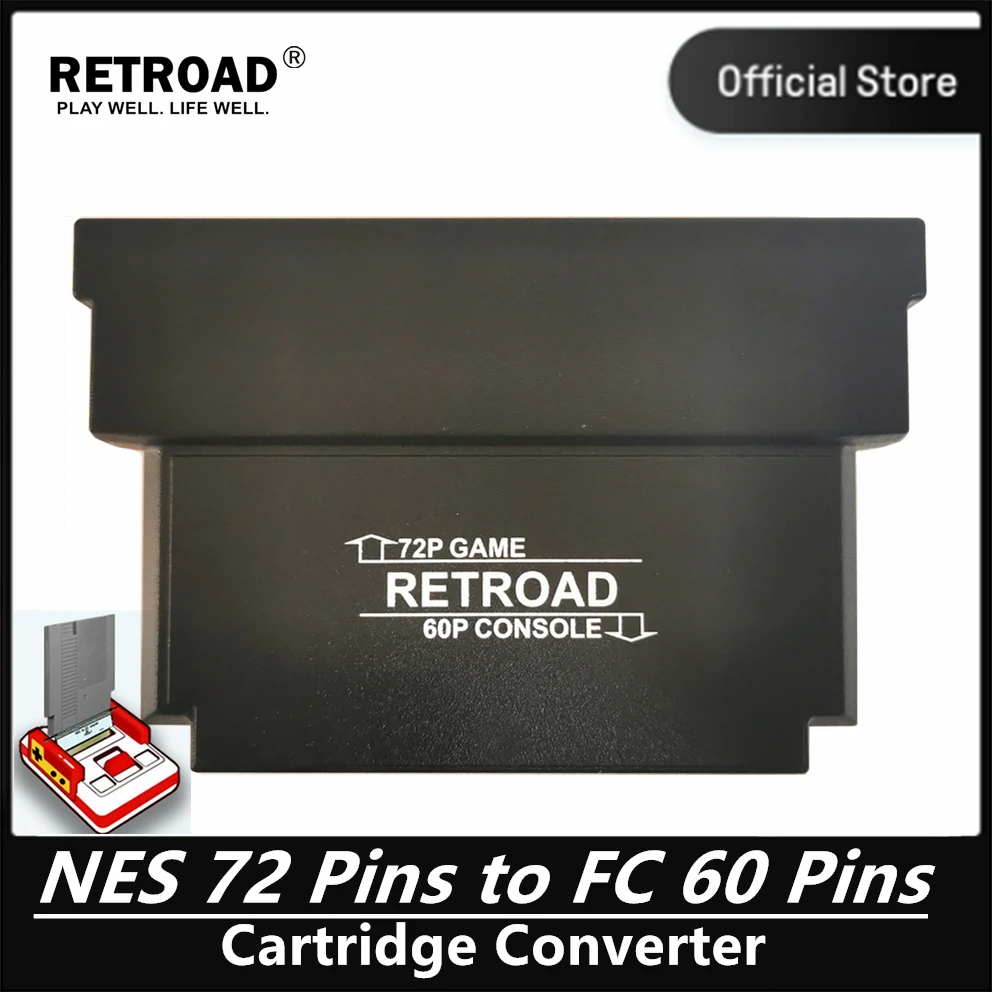 RETROAD NES 72 Pins to FC 60 Pins Cartridge Converter Game Accessories Nintendo NES to Famicom Console Adapter