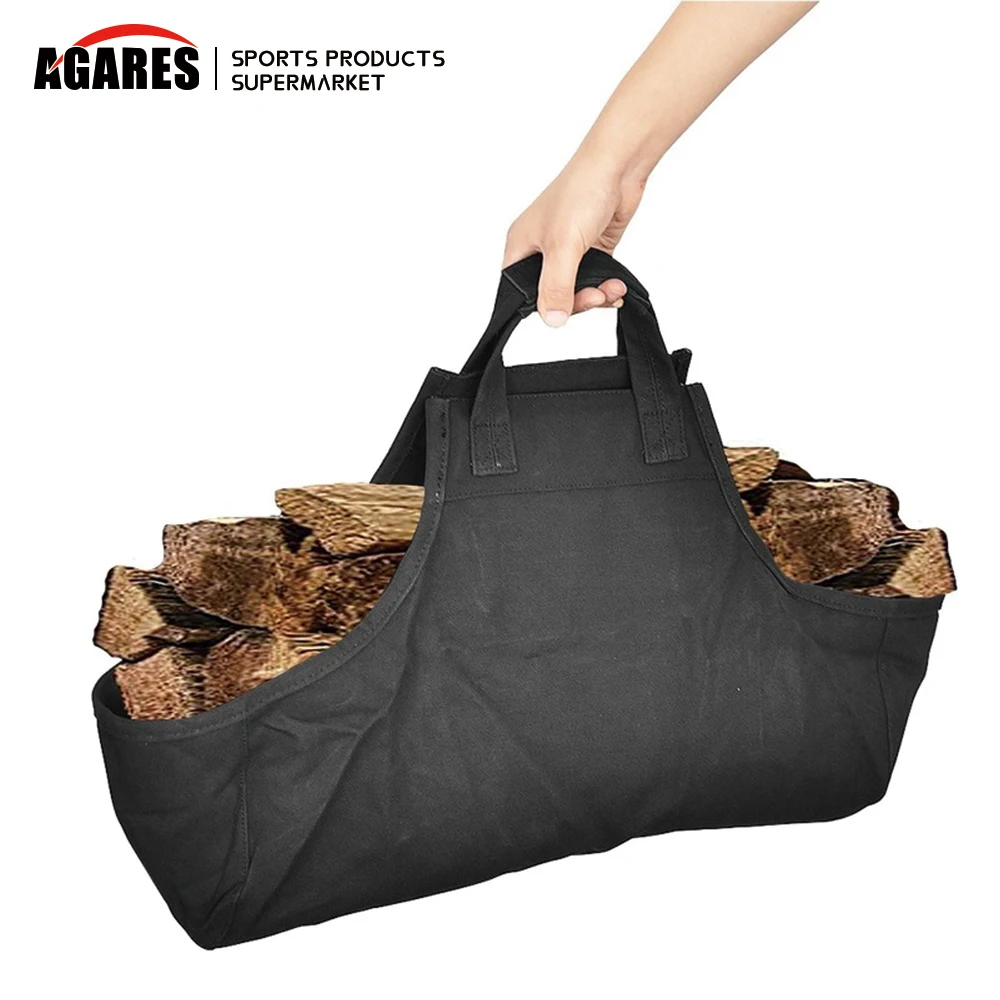 Oxford Cloth Firewood Carrier Pouch Totes Portable Log Wood Storage Handbags for Outdoor Camping Barbecue Supplies 52x18x18cm