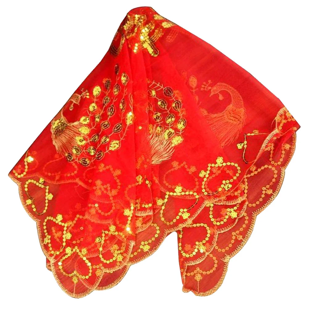 Véu de noiva hijab vermelho para casamento, para decorar renda chinesa, confortável, clássico, mantilla