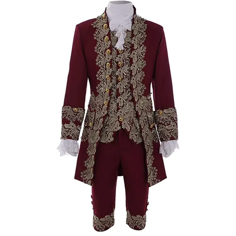 Costume elegante da gentiluomo vittoriano del XVIII secolo Aristocratico Cosplay Costume da corte da uomo reale medievale Abito da uomo vittoriano