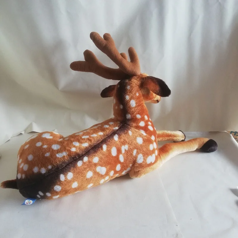 Large 80cm Plush Toy Prone Sika Deer Soft Doll Throw Pillow  Sofa Cushion Toy Birthday Xmas Gift h1647