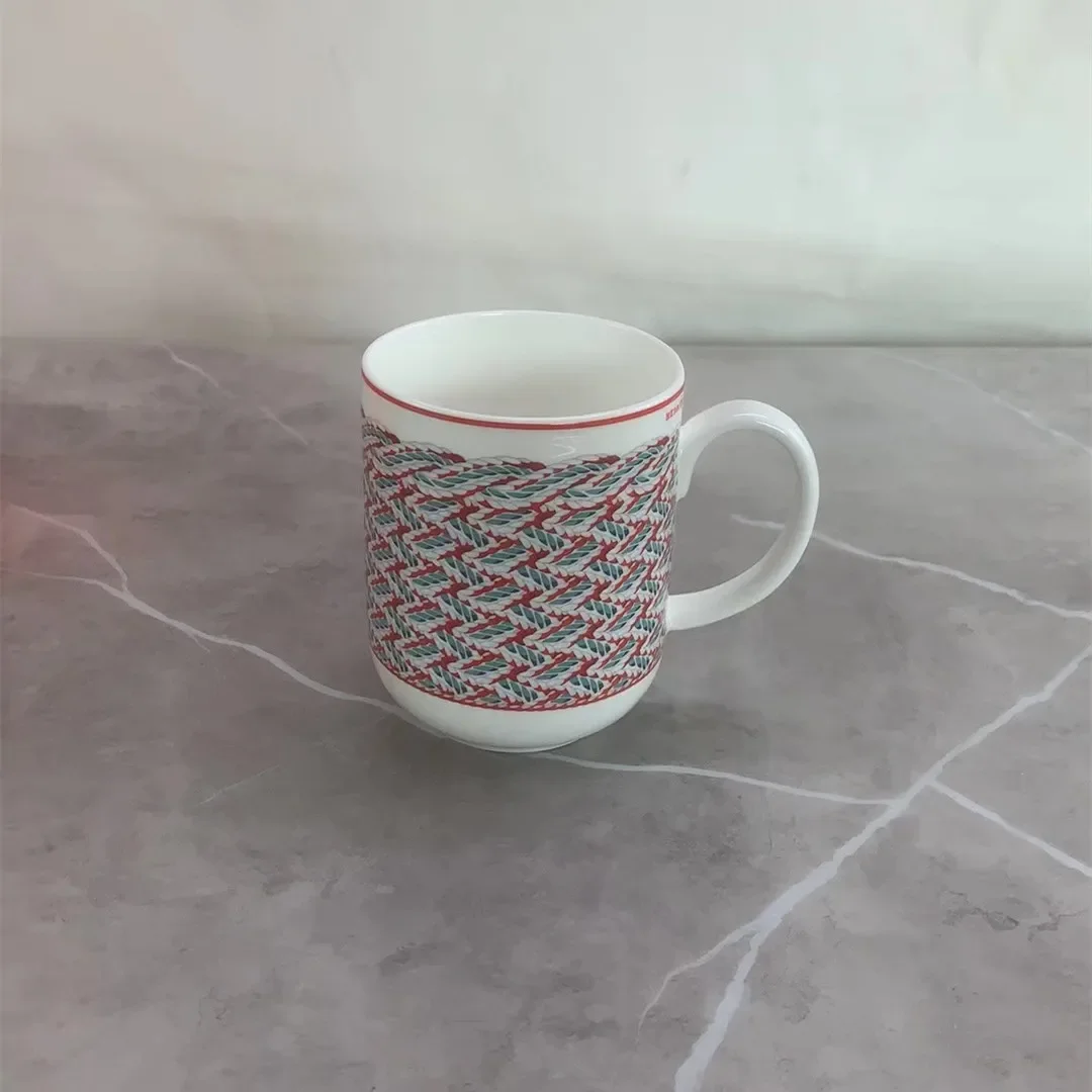 New Equestrian Mug Household Milk Cup Bone Porcelain High End Light Luxury Girlfriend Water Cup Public Gift Set