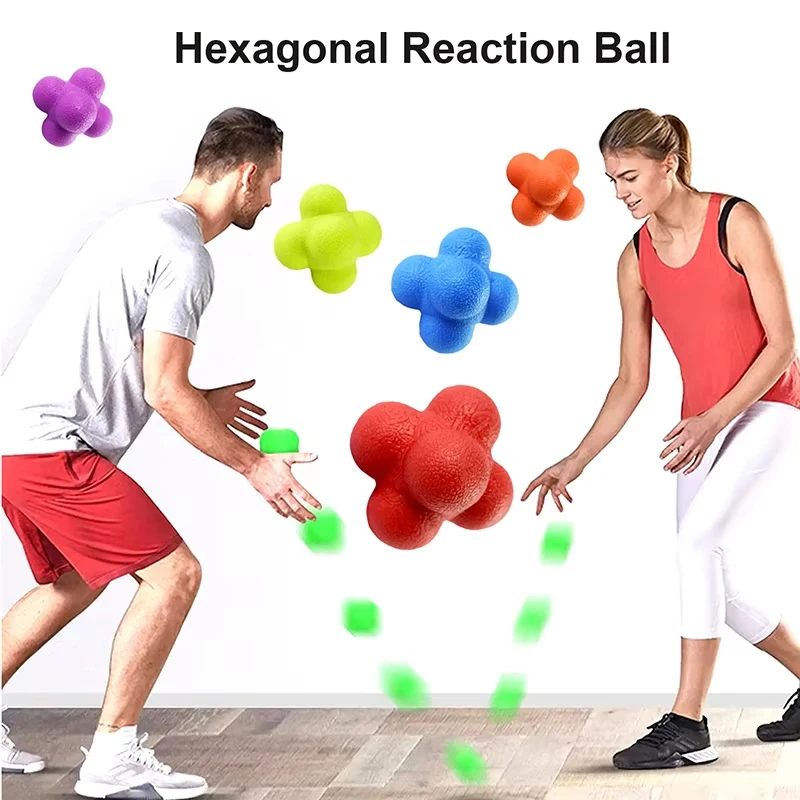 Hexagon Reaction Ball Agility Training Ball for Basketball Football Kids Adult Coordination Reflex Sports Fitness Training Ball