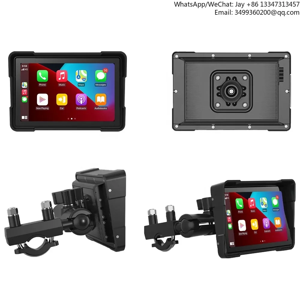 

2026Jmance 5 Inch IPX7 Waterproof Dashboard Wireless Android Auto Carplay Portable GPS Navigator For Car Motorcycle Touch Screen