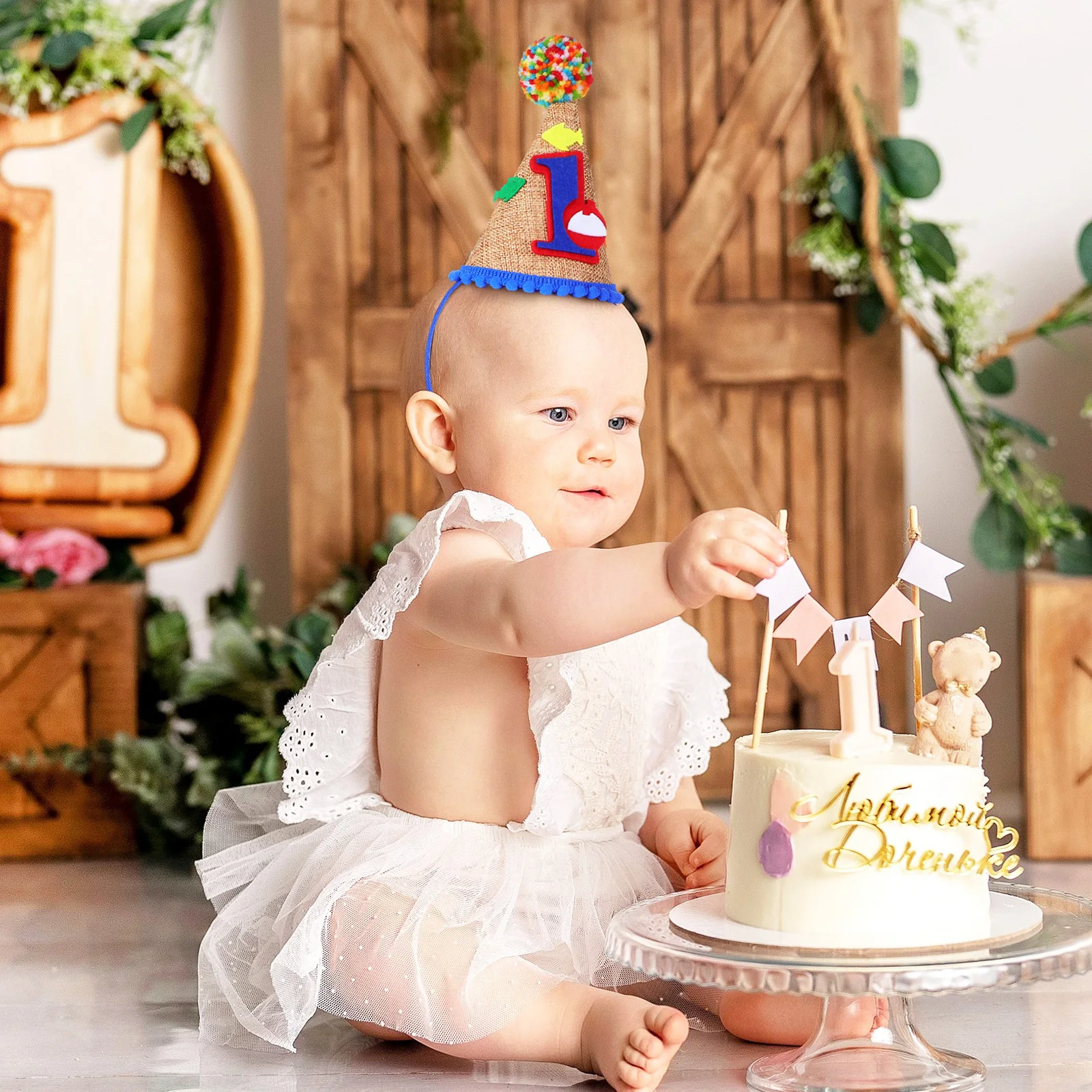 

Adorable 1 Year Old Birthday Cap Comfortable and Secure Fit with Elastic Strap Perfect for Baby's First Birthday Party and