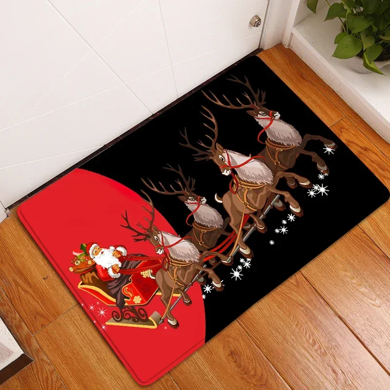 Santa Claus Christmas Mat Outdoor Carpet Merry Christmas Decor for Home Christmas 2022 Ornaments Navidad Xmas Gift New Year