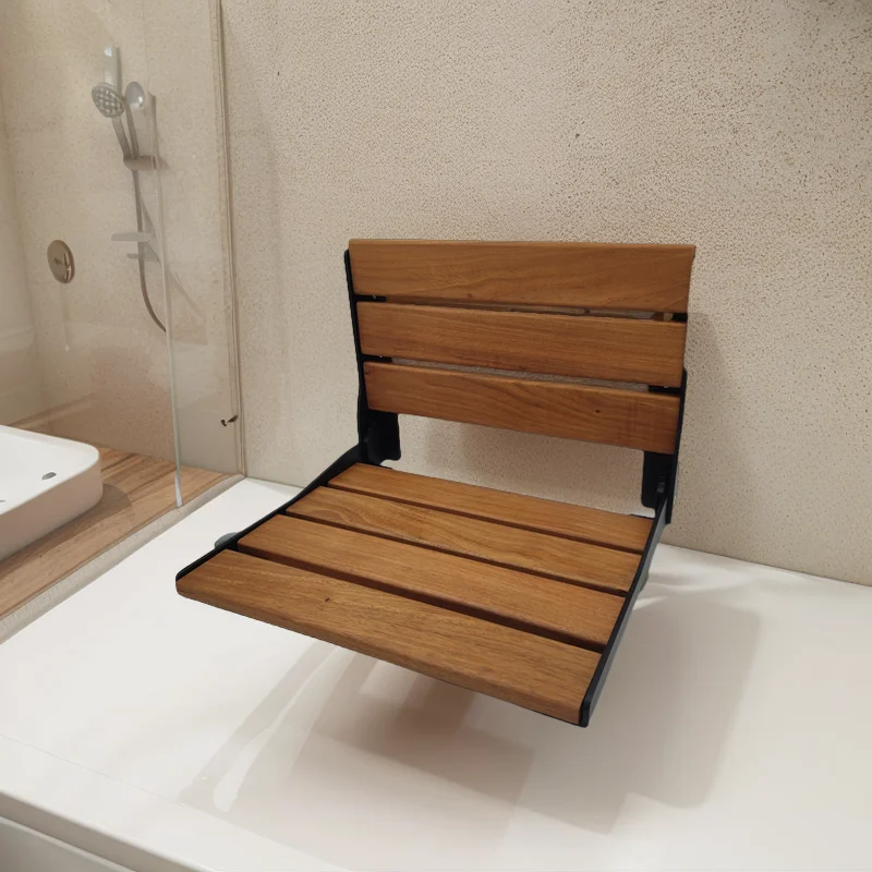 مقعد استحمام مثبت على الحائط بتصميم حديث قابل للسحب كرسي حمام خشبي قابل للطي مقعد كرسي لكبار السن