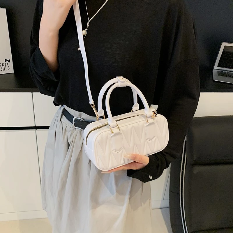 

New Zipper Crossbody Bag Women's Fashion Leather Small Square Bag Classic Design Trendy Shoulder Bag