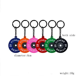 3D barbell keychain for women key ring creative car key chain PVC sports keychain key holder portachiavi llaveros bag charm