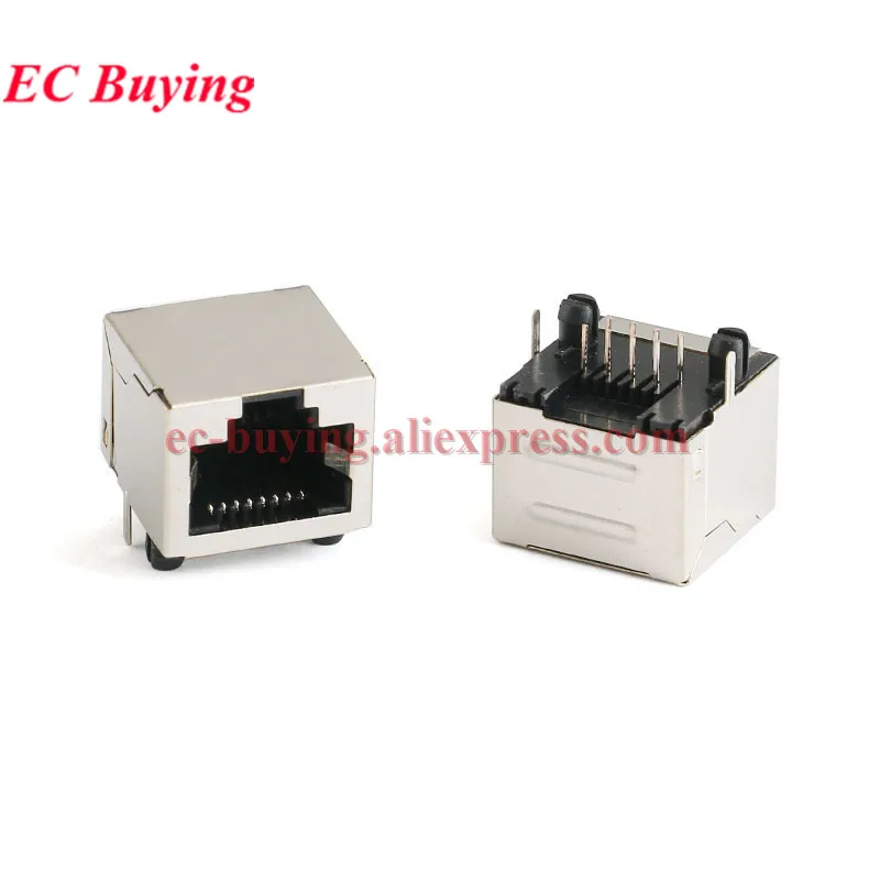 1Pc-5Pcs RJ45 Socket 8P8C 59 Network Modular Plug Connector Mounting Ethernet Network Cable Adapter Data Transfer LED Lamp Rj-45