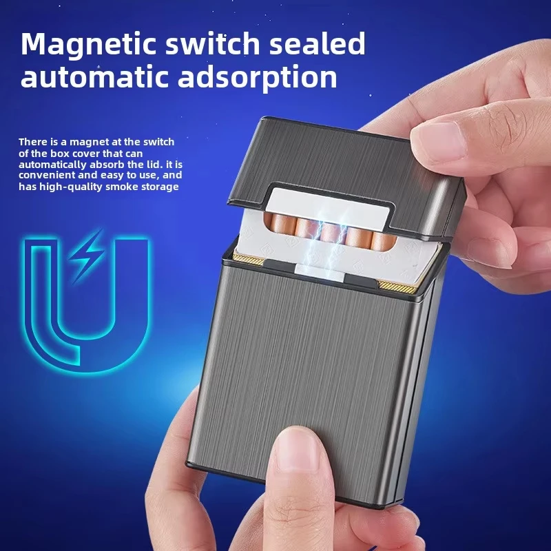 Hot Sale 20-Pack Anti-Pressure Moisture-Proof Portable Sealed Cigarette Boxes Stylish Popular Cigarette Case Aluminum Magnet