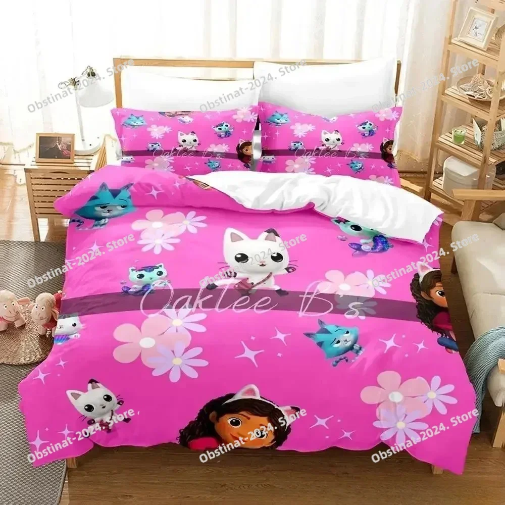 

Gabbys Dollhouse Bedding Set Printed With Pillowcase Bed Duvet Cover Soft Single Double Queen Super King Size Adult Kid Bedroom