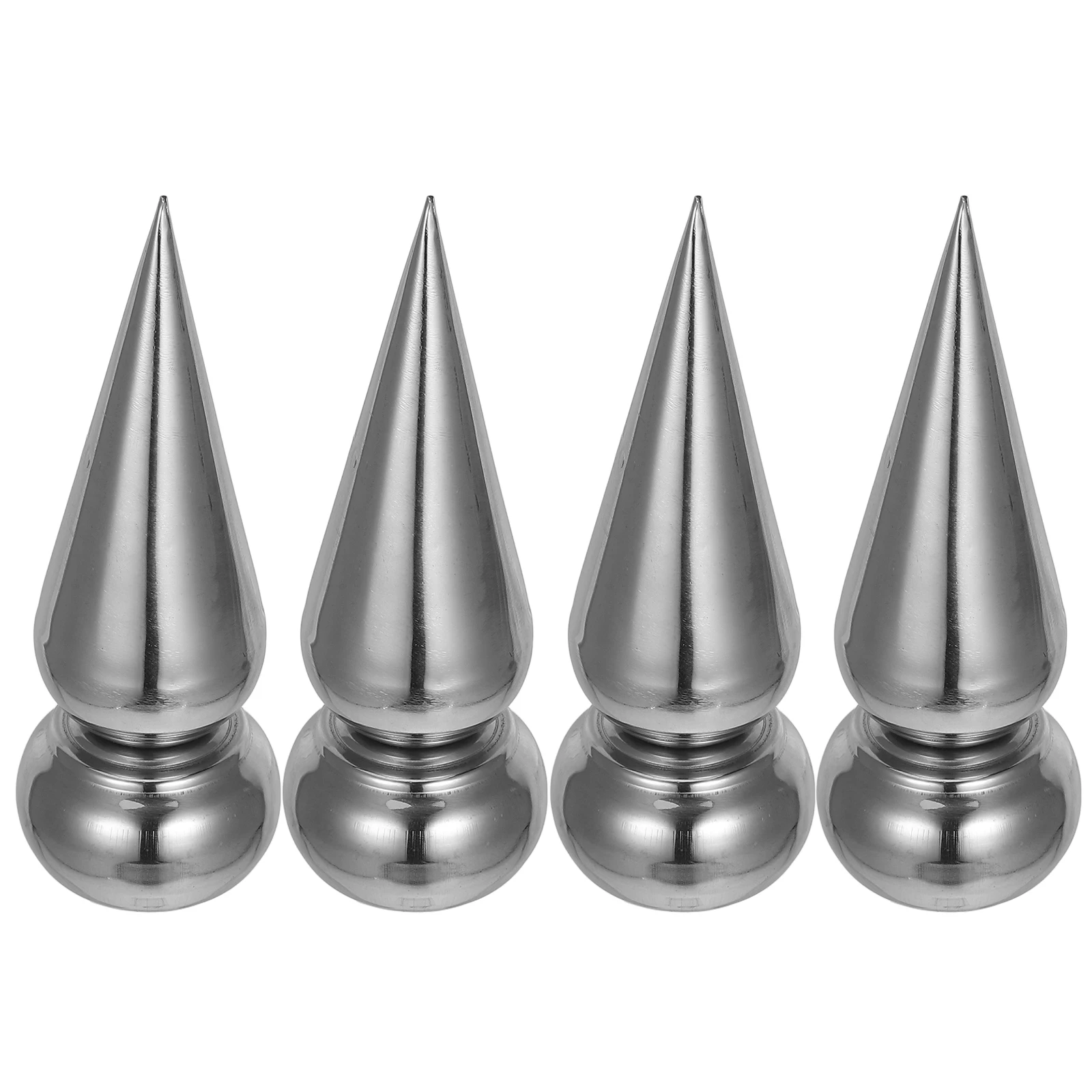 

4pcs Stainless Steel Toppers Cone Spikes Decorative Finials 25Mm Round Tube Metal Fence Post Caps For Garden Gate Yard Outdoor