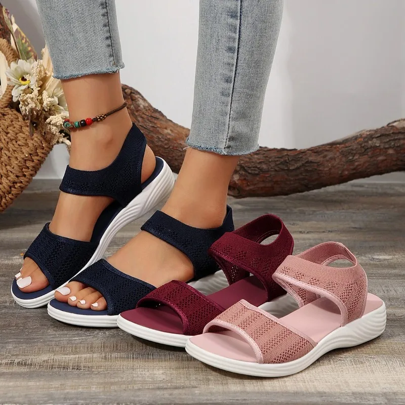 2025Women Sandals New Wedges Platform Cozy Sandals  Outdoor Beach Casual Elastic Designer Shoes for Women Sandalias De Mujer