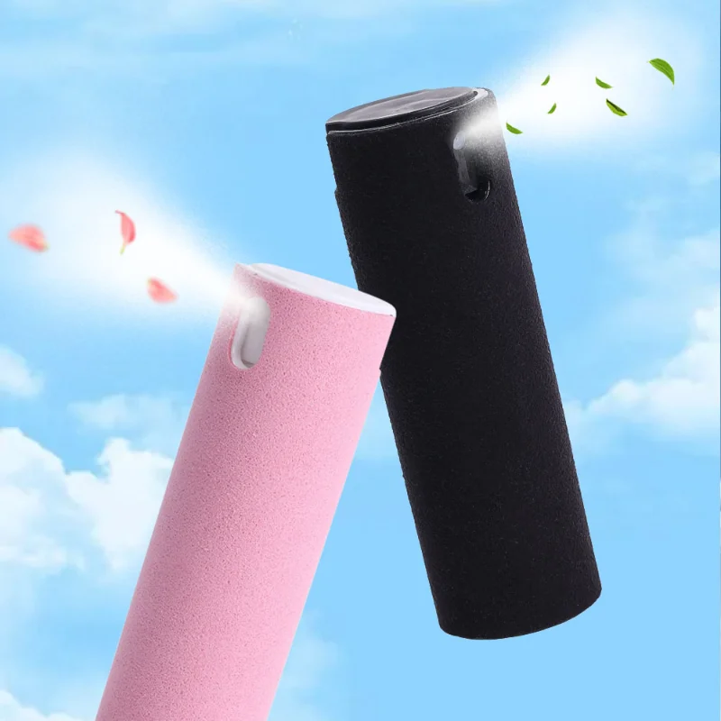 Screen Cleaner Spray Bottle Round Type Microfiber Wiper Cloth Polish Cleaning for  Phone PC Tablet Ipad Screen Dust Remover