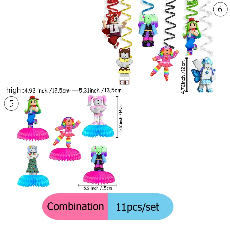 Roblox Geburtstagsparty-Dekoration Cartoon Rosa Thema Einweg-Papierbecher Teller Hintergrund für Innen- und Außenpartys – Detail 17