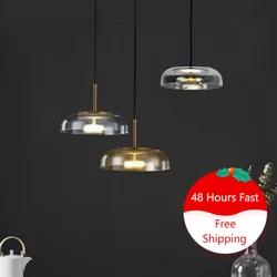 Modern Led Glass Pendant Lights for Kitchen Dining Room Hanging Lamp Hotel Restaurant Decoration Ceiling Chandeliers Bathroom