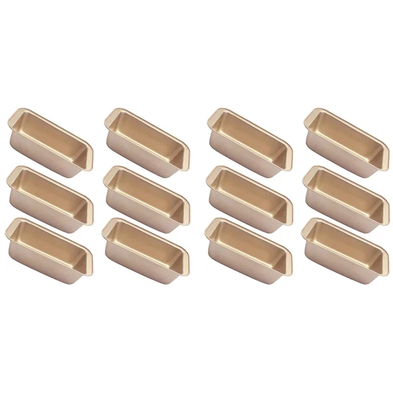 

A04G-Bread Pan Loaf Pan For Baking, Non-Stick Carbon Steel Baking Bread Toast Mold Loaf Baking Pan Set (Golden 12Pcs)