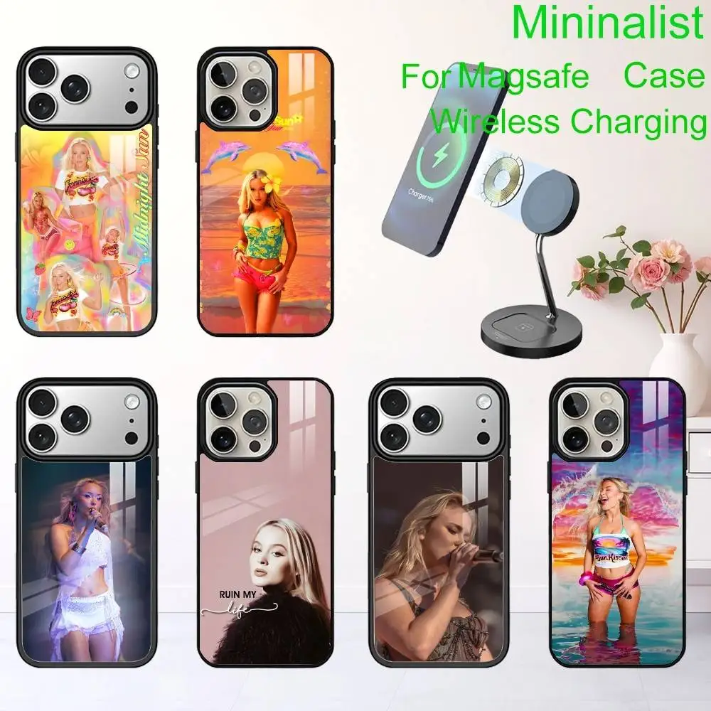

Midnight Sun Z-Zara L-Larsson Phone Case For iPhone17,16,15,14,13 Plus,Pro Max Magnetic For Magsafe Wireless Charging