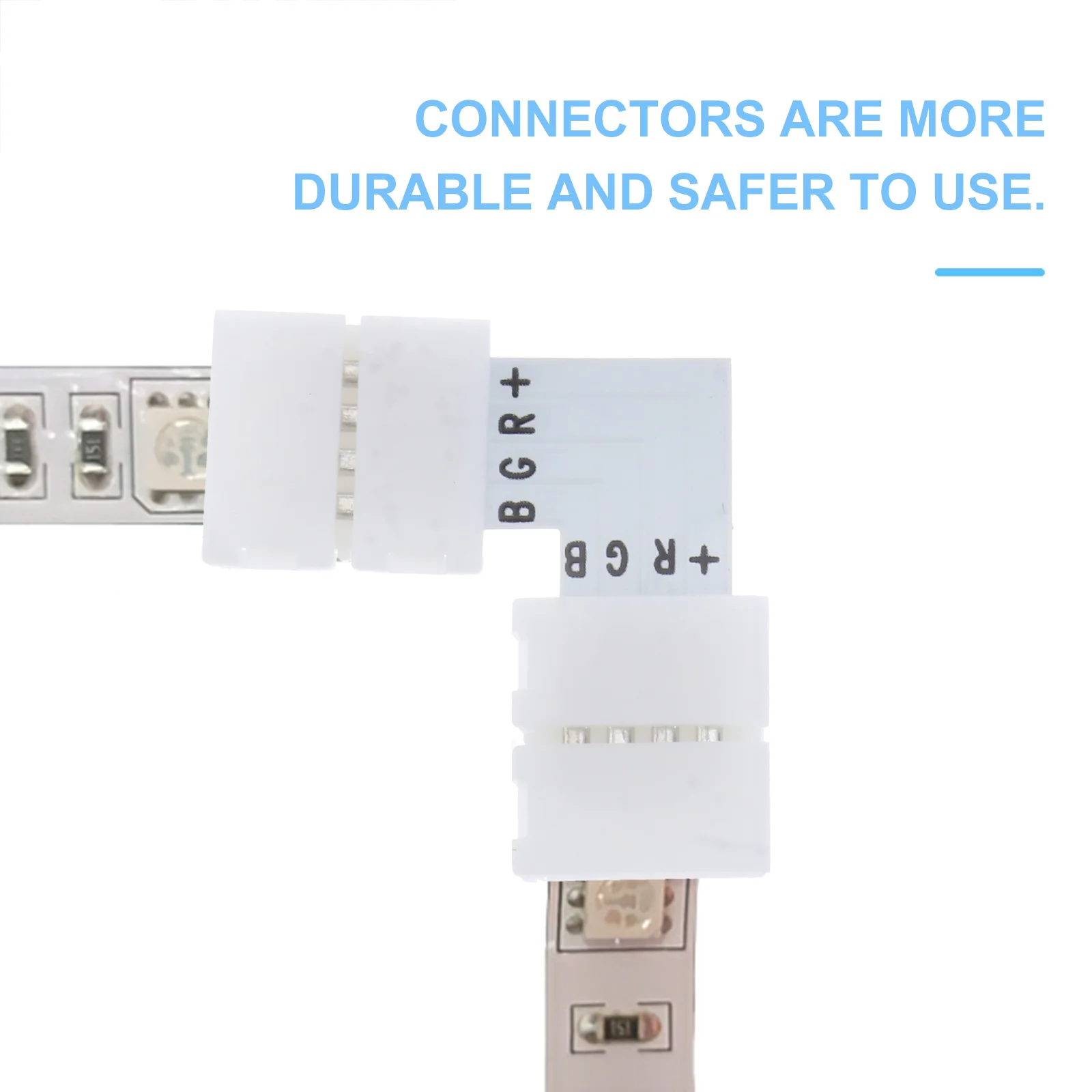 

L-shaped Corner Line Clip LED Light Strip Connector Gapless Connectors Wire Clips Lights Extension with 20 for RGB