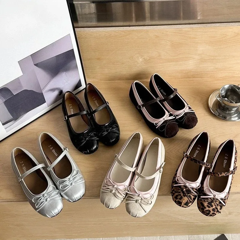 Butterfly-knot Women Ballet Mary Jane Shoes Fashion Mix Colors Internal Elevation Shoes Ladies Spring Autumn Concise Footwear