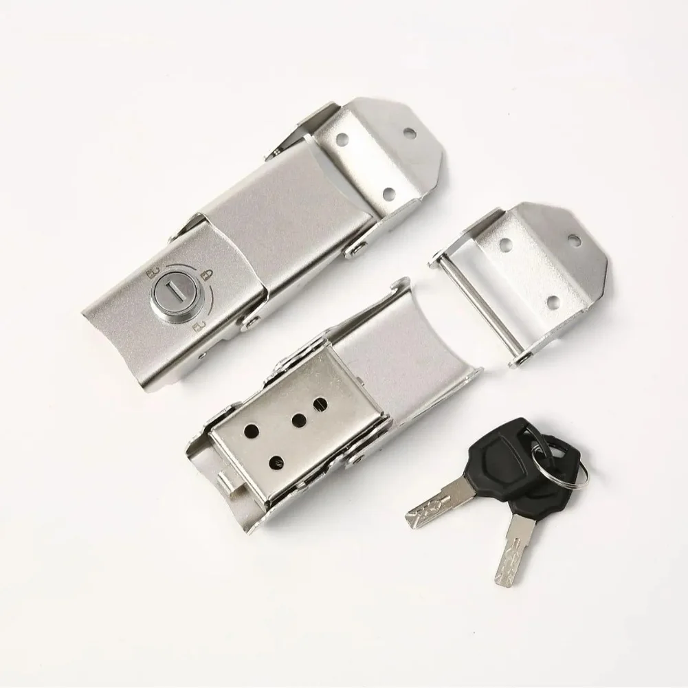 1PC Detachable Stainless Steel Buckle Lock Motorcycle Trunk Lock Hinge Lock 2 Key Anti Theft Motorbike Trunk Case Lock Fittings