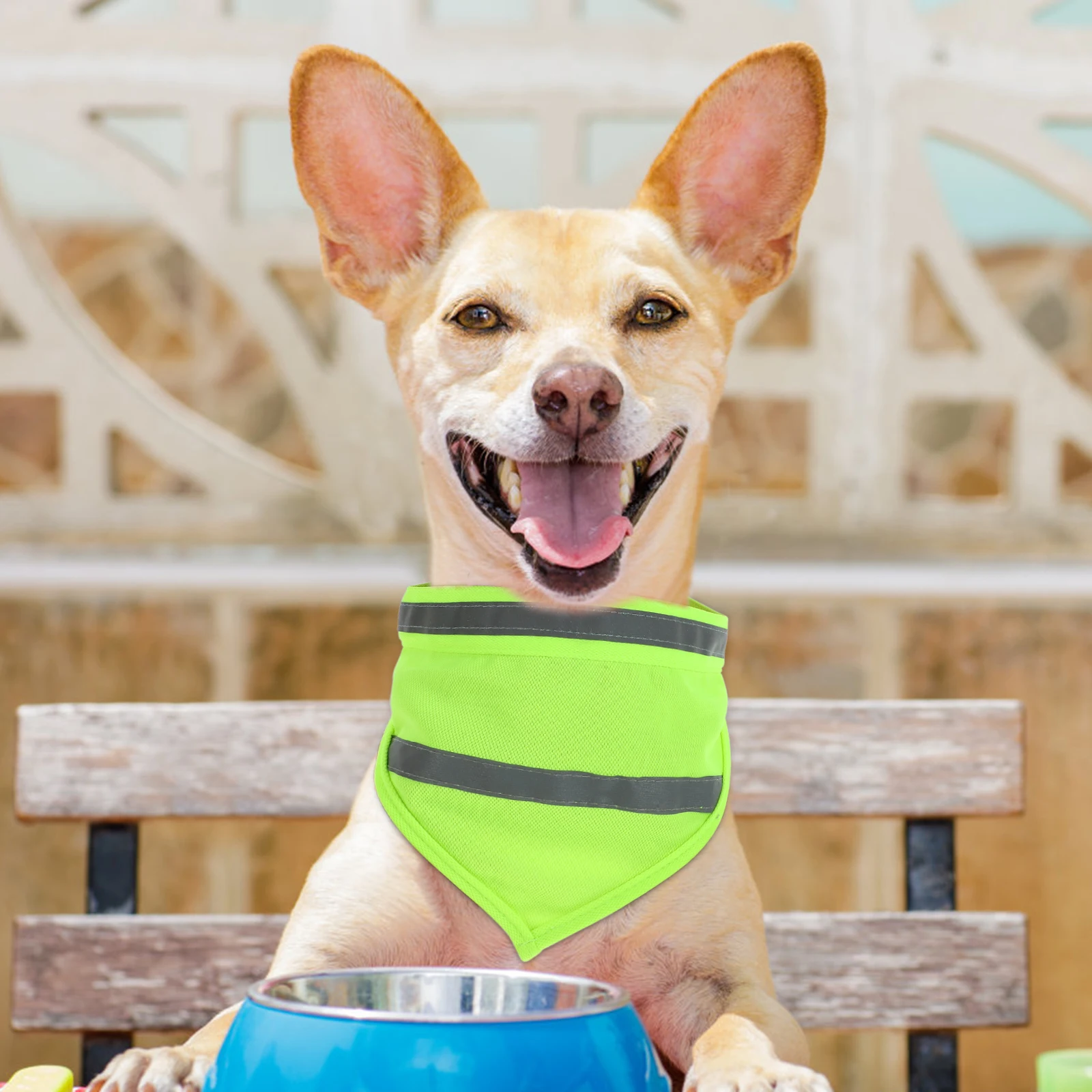 

2 Pcs Safety Reflective Dog Saliva Towel Scarf Bandana Accessories for Small Dogs Polyester