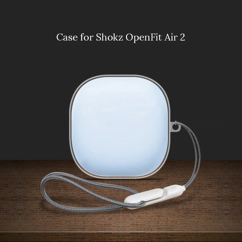 Clear Case for Shokz OpenFit Air 2 Earbuds Cover Soft TPU Shockproof Protective Shell with Lanyard Earphones Accessories
