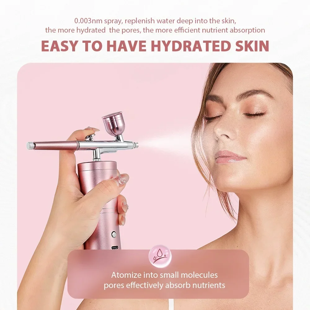 أفضل 0.3 مللي متر الوردي طقم ضاغط الهواء الصغير فرشاة الهواء الطلاء بندقية رذاذ البخاخة لمسمار الفن الوشم الحرفية كعكة نانو الضباب ضباب البخاخ #5