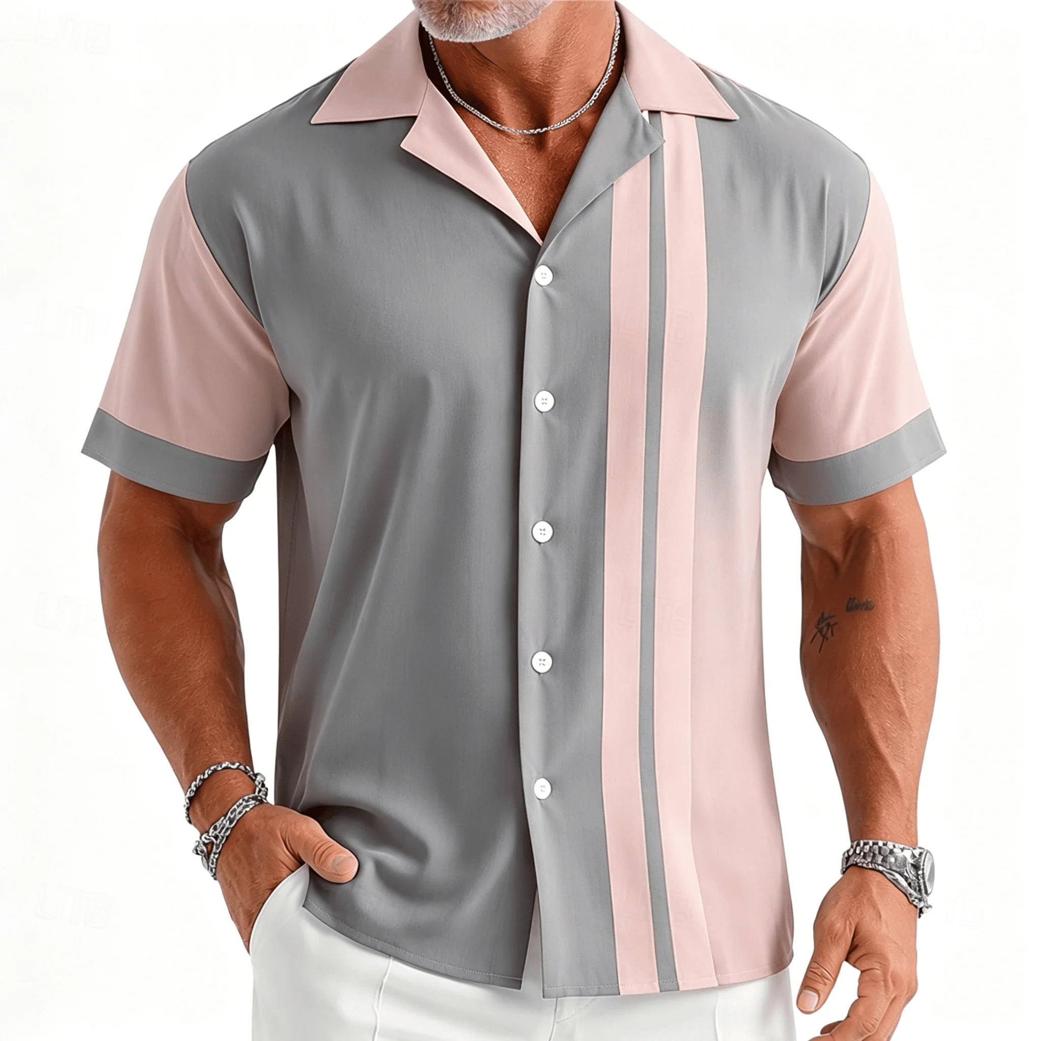 Camicia da Bowling a Righe Bia - Mens Fashion In The 50S recensione e prezzo