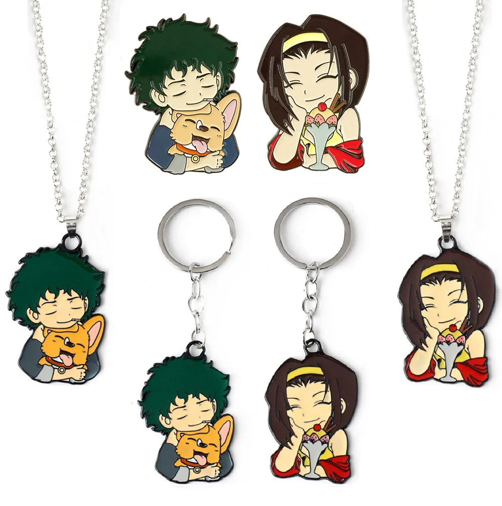 Space-Cowboy Bebop Enamel Brooch Anime Figure Spike Spiegel Faye Valentine Badge Cute Bag Jacket Fashion Jewelry Lapel Pins