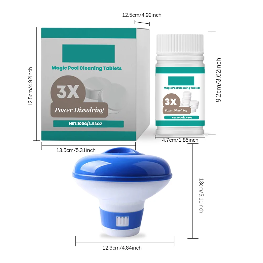 Desinfetante de cloração, testador rápido e preciso, papel, cloro, tablet, flutuador, liberação sustentada, para limpeza de piscina