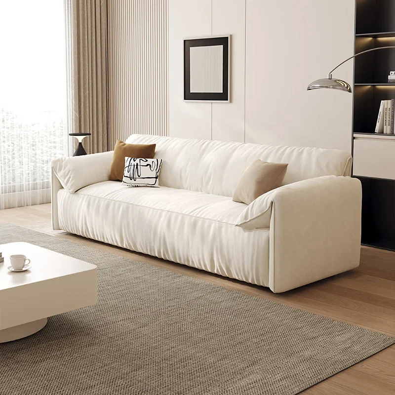 Medieval cream wind, elephant ear sofa, household living room small apartment straight row, light luxury clothing store