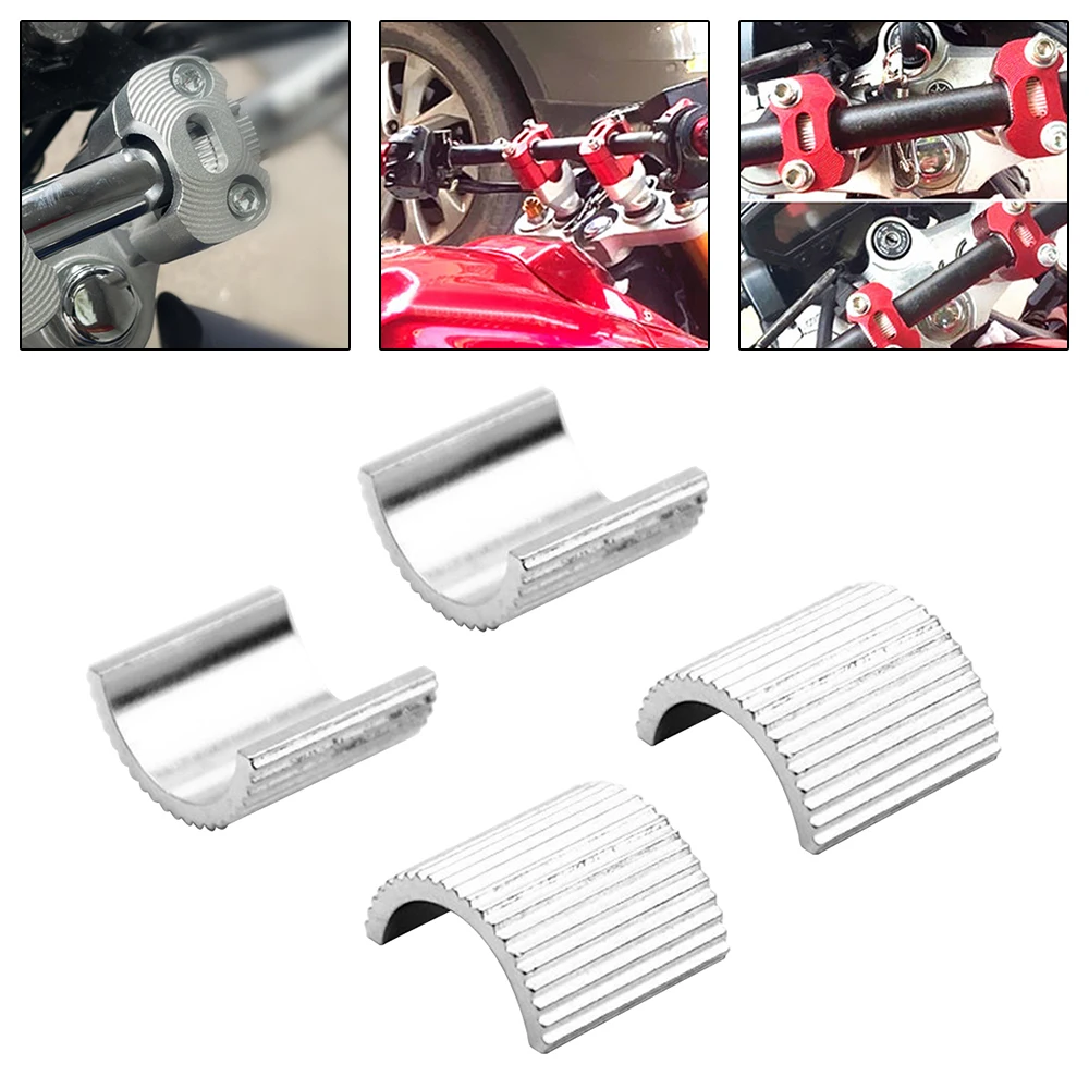 

4pcs Motorcycle Handlebar Riser Spacer Handle Bar Clamp Adapters 22mm to 28mm Aluminum Alloy Spacers for Bike Motorbike Scooter